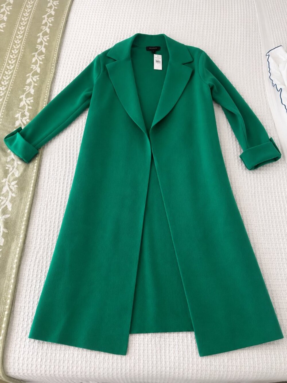 Ann Taylor Emerald Green Open Front Duster Cardigan Sweater Jacket NWT Small - Picture 2 of 6